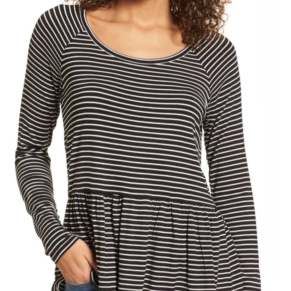 Striped peplum top